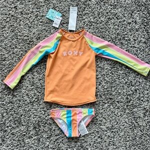 Roxy Kids Swim Set - Orange and Multicolor